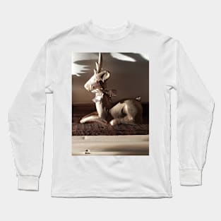 Golden Reindeer - by Avril Thomas Long Sleeve T-Shirt